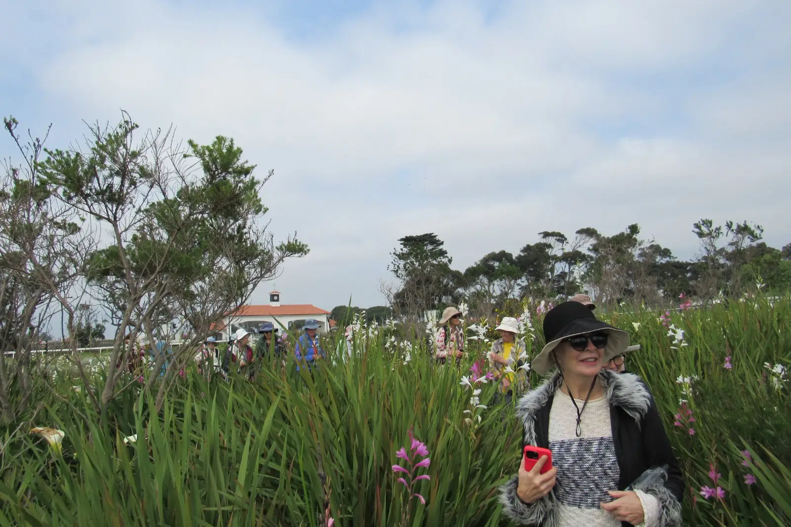 The participants enjoyed walking through a trail of Bulbul Watsonia's (Watsonia borbonica) as tall as them, in colours of white and pink.